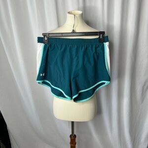 Under Armour HeatGear Running Shorts Teal Athletic Shorts Size M